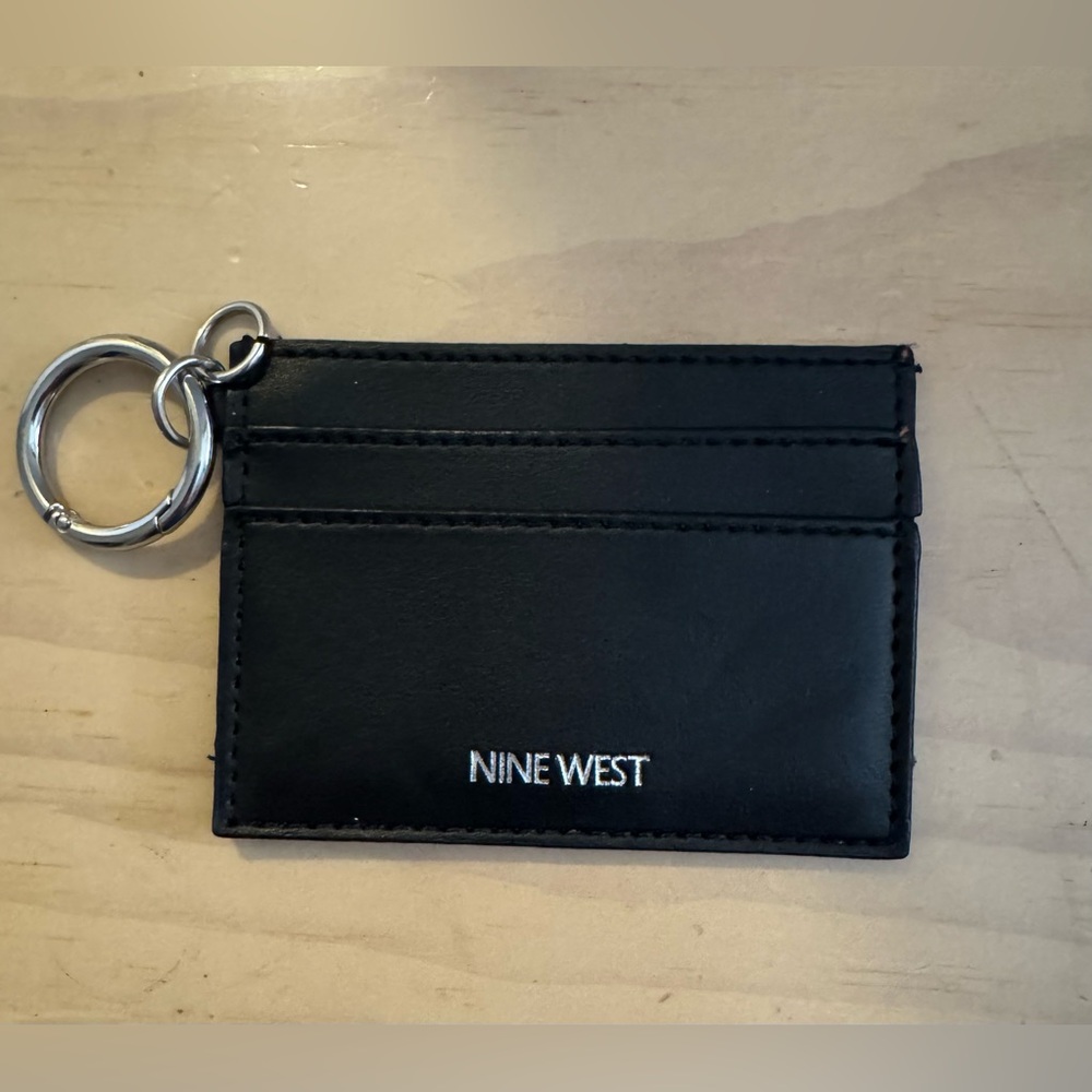 Nine West Sleek Black Card Holder Key chain